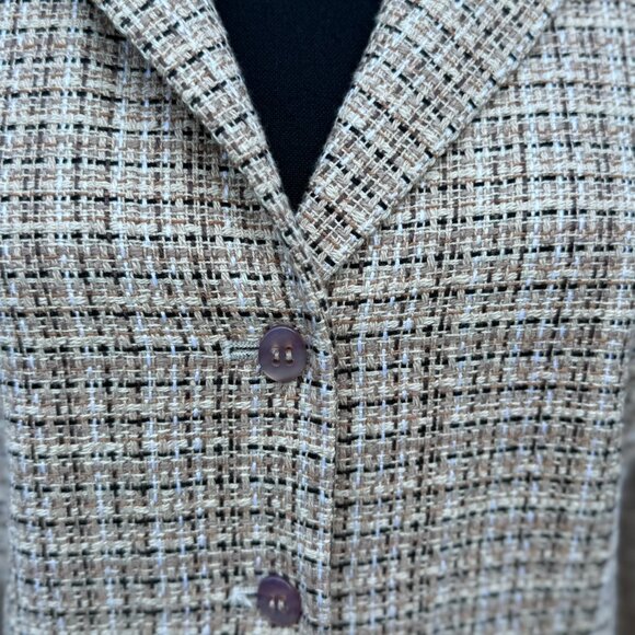 Brown and Tan Sag Harbor 2 Piece Suit-Skirt Set. Size 14 - Picture 2 of 4